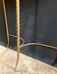 Console Table with Marble Top and Brass Legs Italy 1940s - 719282