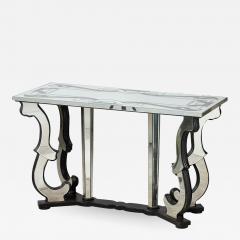 Console in Art Deco style entirely covered with mirrors - 1852450