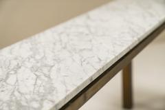 Console in Carrara Marble and Patinated Brass Italy 1960s - 3037148