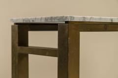 Console in Carrara Marble and Patinated Brass Italy 1960s - 3037150