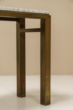 Console in Carrara Marble and Patinated Brass Italy 1960s - 3037152