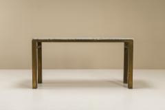 Console in Carrara Marble and Patinated Brass Italy 1960s - 3037153