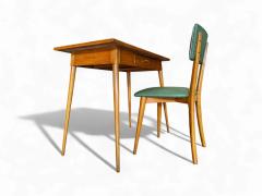 Console with Drawer and Chair in Hardwood Unknown 1950s Lot 732A - 4190680