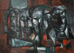 Constantine Pougialis Constantine Pougialis Abstract Oil Painting Idols 1962 - 3036621