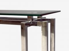 Constructivist Style Console Table Chromed Steel Beveled Glass USA 1980s - 4780485