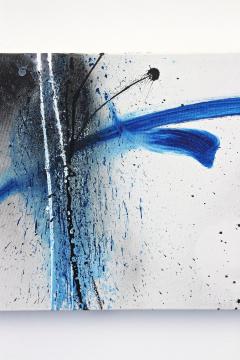 Contemporary Abstract Painting Blue Soot Acrylic On Canvas by MS AT 2017 - 4099031