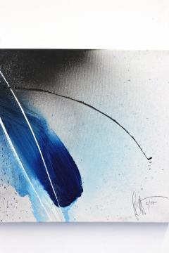 Contemporary Abstract Painting Blue Soot Acrylic On Canvas by MS AT 2017 - 4099033