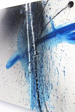Contemporary Abstract Painting Blue Soot Acrylic On Canvas by MS AT 2017 - 4099034