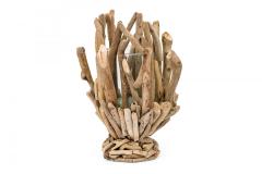 Contemporary Adirondack Style Glass and Twig Candle Holder - 4675143