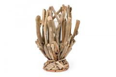 Contemporary Adirondack Style Glass and Twig Candle Holder - 4675145