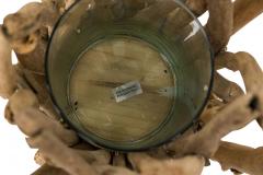 Contemporary Adirondack Style Glass and Twig Candle Holder - 4675149