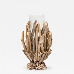 Contemporary Adirondack Style Twig and Glass Candle Holder - 4733458