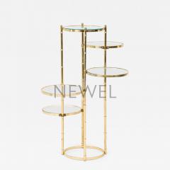 Contemporary American Gilt Metal and Clear Glass Tiered Plant Stand - 4700730