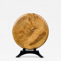 Contemporary American Modern Circular Wood Sculpture on Stand - 4214106