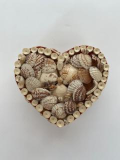 Contemporary American Modern Heart Shaped Seashell Jewelry Box - 4195638