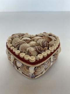 Contemporary American Modern Heart Shaped Seashell Jewelry Box - 4195639