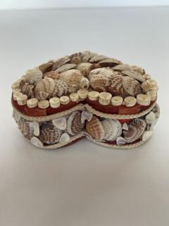 Contemporary American Modern Heart Shaped Seashell Jewelry Box - 4195640