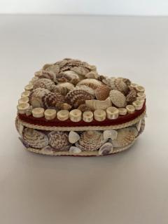 Contemporary American Modern Heart Shaped Seashell Jewelry Box - 4195641