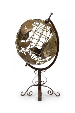 Contemporary American Rotating Metal Globe on Stand - 4197494