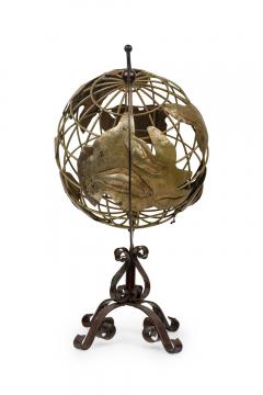 Contemporary American Rotating Metal Globe on Stand - 4197495