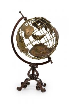 Contemporary American Rotating Metal Globe on Stand - 4197496
