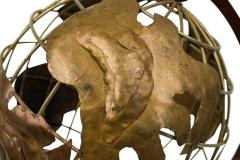 Contemporary American Rotating Metal Globe on Stand - 4197498