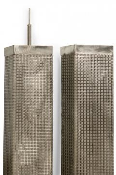 Contemporary American Shaped Silver Metal City Skyline Sculpture - 4195862