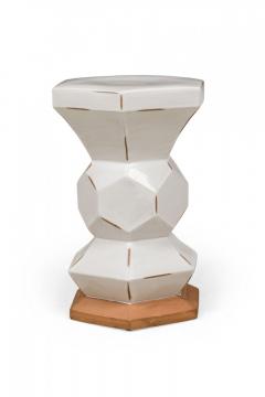 Contemporary American White Ceramic Hexagonal Occasional Table - 4171751