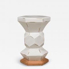 Contemporary American White Ceramic Hexagonal Occasional Table - 4198985