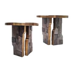Contemporary Anthracite Pair of Raku Ceramic Coffee Table - 3676473