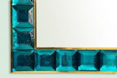 Contemporary Aqua Marine Diamond Murano Glass Mirror In Stock - 1813040
