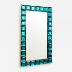 Contemporary Aqua Marine Diamond Murano Glass Mirror In Stock - 2761233