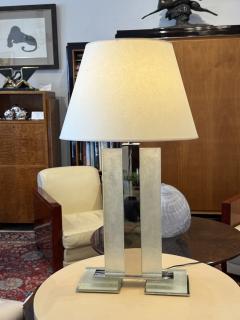 Contemporary Art Deco Style Table Lamp in Original Saint Gobain Textured Glass - 4754421