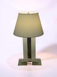 Contemporary Art Deco Style Table Lamp in Original Saint Gobain Textured Glass - 4758386