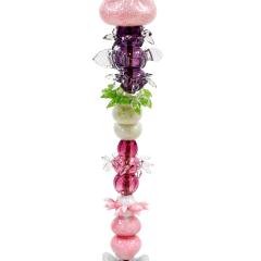 Contemporary Art Nouveau Style Multicolored Crystal Floral Pair Of Floor Lamps - 4575223