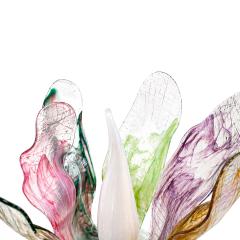 Contemporary Art Nouveau Style Multicolored Crystal Floral Pair Of Floor Lamps - 4575232