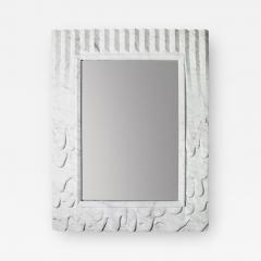 Contemporary Atelier Terrai Italian White Carrara Marble Art Deco Design Mirror - 1605262