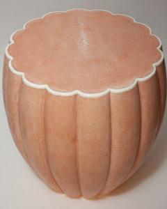 Contemporary Authentic Shagreen Petal Drum Table in Pink Shagreen - 2430788