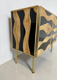 Contemporary Bamboo and Brass Chest Italy - 3401215