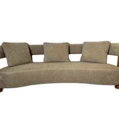 Contemporary Bean Shaped Sofa Beige Upholstery Italy - 3749975