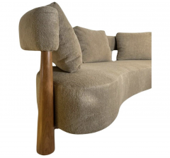 Contemporary Bean Shaped Sofa Beige Upholstery Italy - 3749977