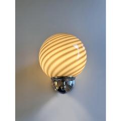 Contemporary Beige and Brown Rods Murano Glass Wall Sconces Set of Two - 4492927