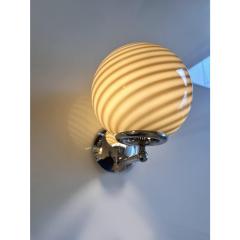 Contemporary Beige and Brown Rods Murano Glass Wall Sconces Set of Two - 4492928