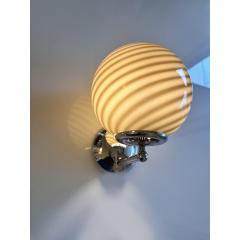 Contemporary Beige and Brown Rods Murano Glass Wall Sconces Set of Two - 4567431