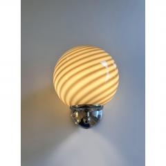 Contemporary Beige and Brown Rods Murano Glass Wall Sconces Set of Two - 4567433