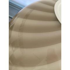 Contemporary Beige and White Sphere Pendant in Murano Glass - 4385653