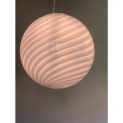 Contemporary Beige and White Sphere Pendant in Murano Glass - 4385654