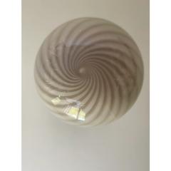 Contemporary Beige and White Sphere Pendant in Murano Glass - 4385657