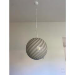 Contemporary Beige and White Sphere Pendant in Murano Glass - 4385658