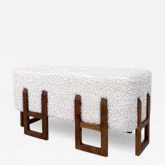 Contemporary Bench Wood and Fabric Italy - 4305839